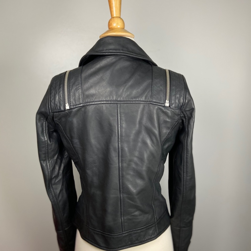 ANDREW MARC Emmy Leather Convertible Jacket Sz XS - Picture 6 of 8